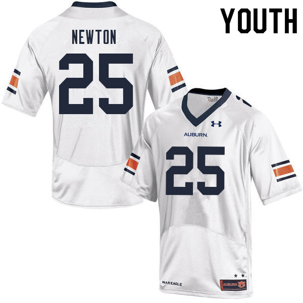 Auburn Tigers Youth Caylin Newton #25 White Under Armour Stitched College 2021 NCAA Authentic Football Jersey KVY3074PN